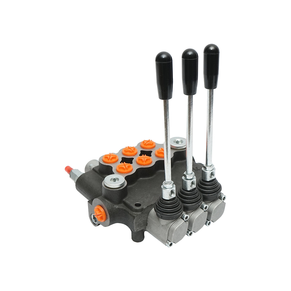 Hydraulic distributor with 3 levers, flow rate 80L/min with included lever and reduction -15 /+80 Breckner Germany