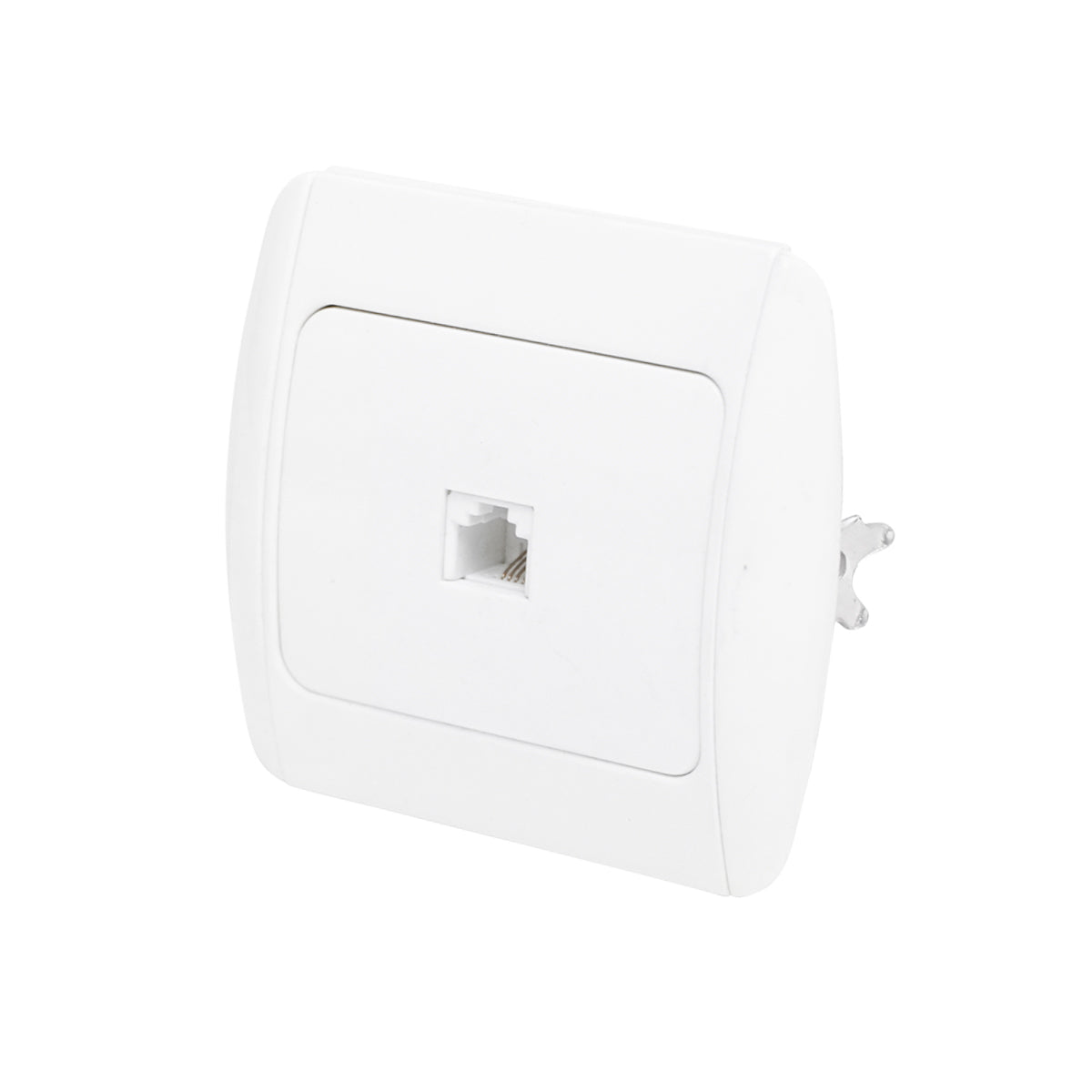 White RJ11 phone socket ST MAKEL recessed