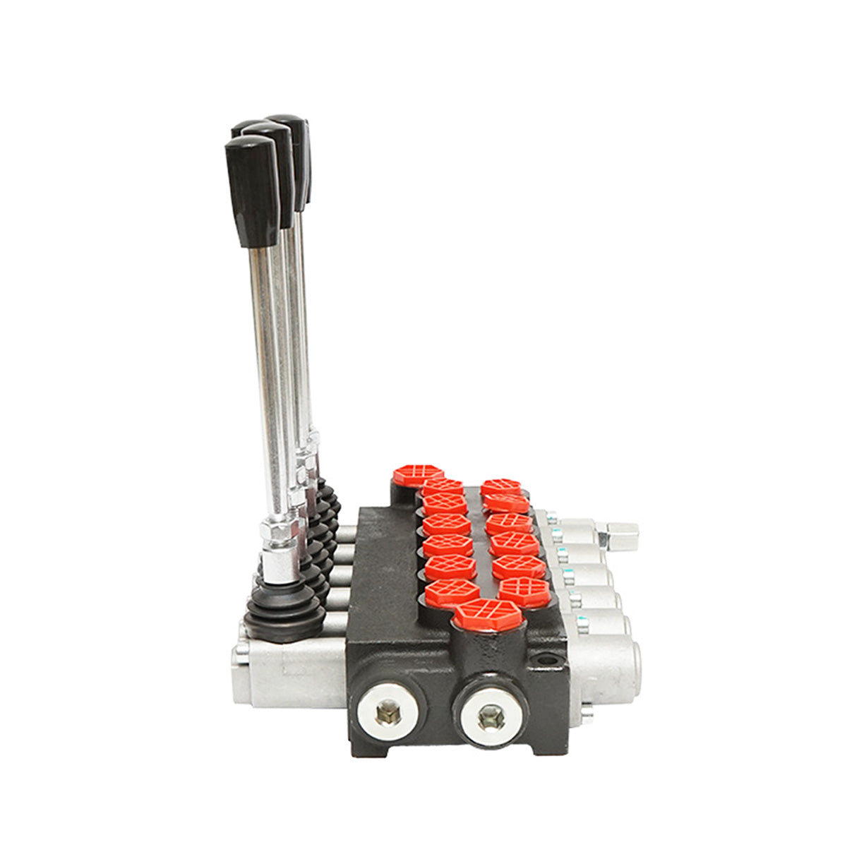 Hydraulic distributor with 6 levers, flow rate 40L/min with included lever and reduction -15 /+80 Breckner Germany