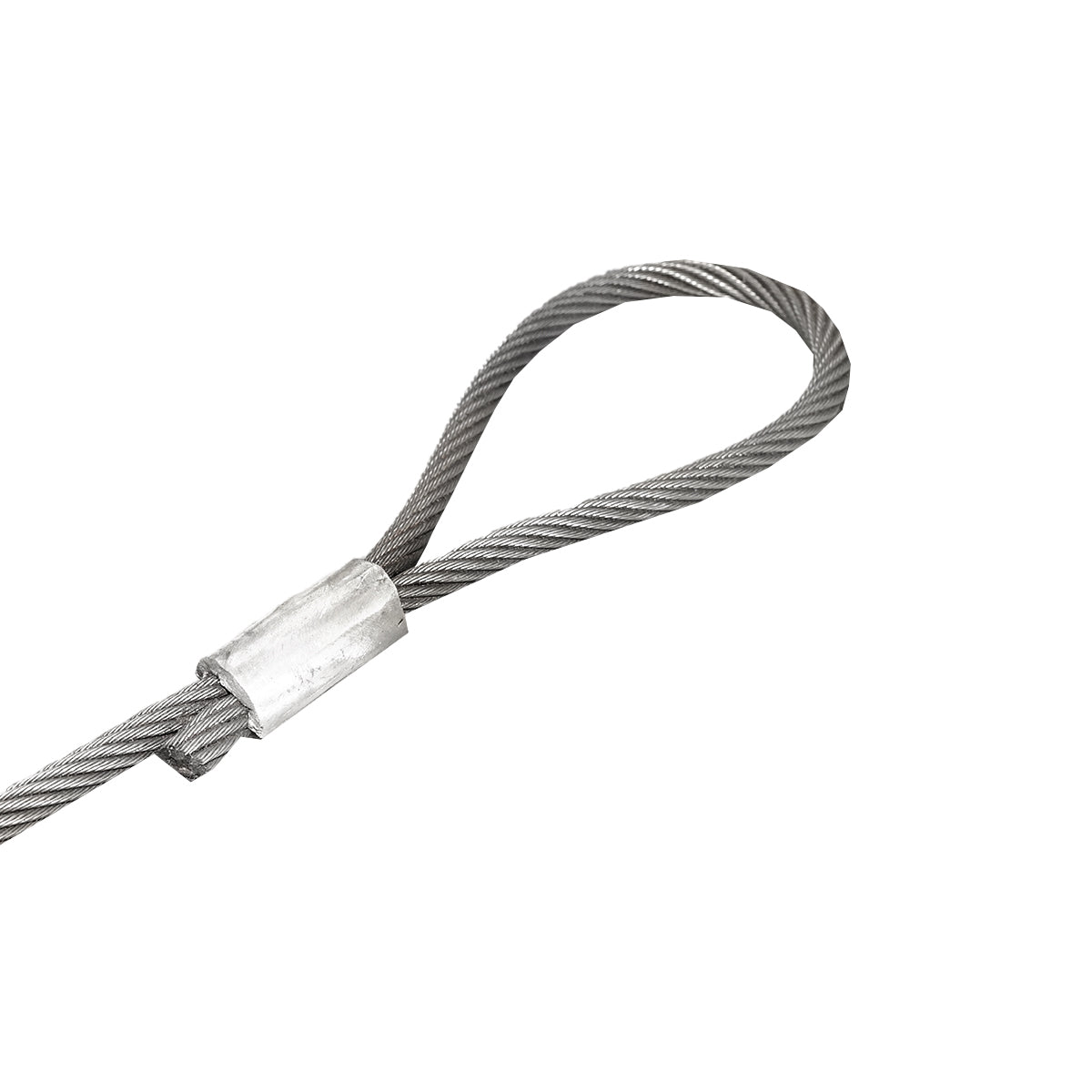 Steel cable/winch rope with a thickness of 24mm and a length of 4m with rings for towing or lifting