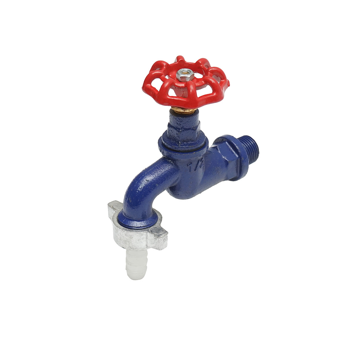 Double service water tap with 1/2 valve