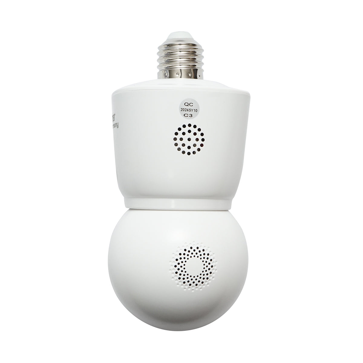 Smart bulb surveillance camera with dual lens 4 MP, 360-degree rotating PTZ, 2.4GHz WIFI, E27 bulb type with motion sensor and iCSee app