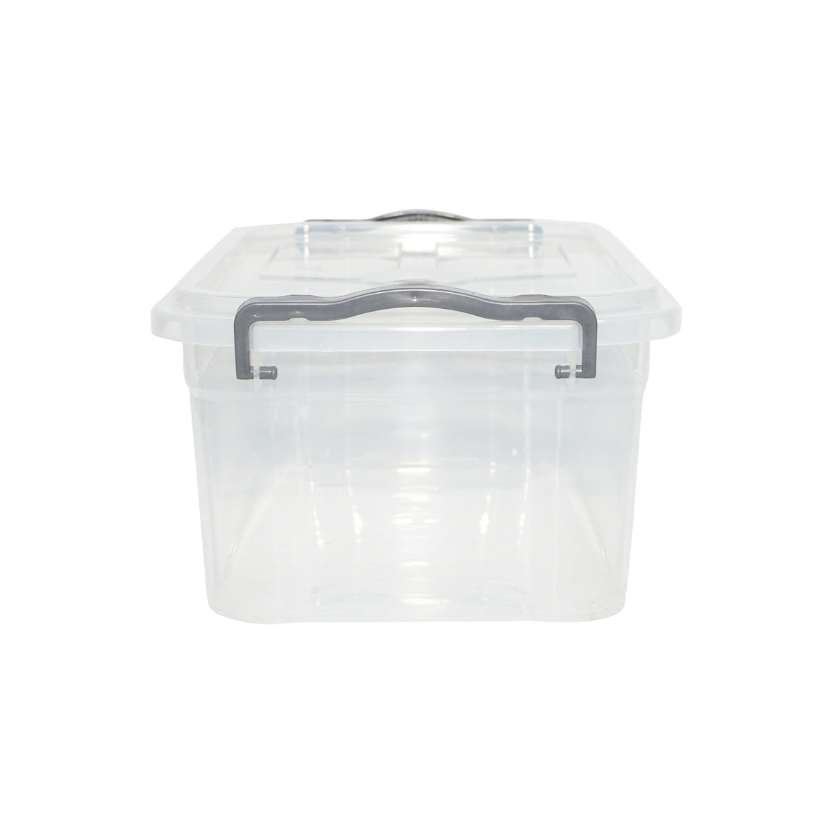 10L storage box with a plastic lid, transparent 240x360x150mm