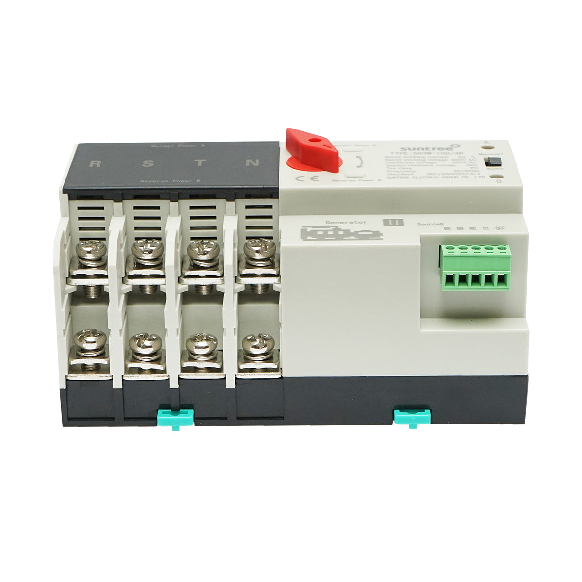 Three-phase ATS switch 400V Dual Power, automatic separator from photovoltaic panels to network ATS-4P-63A Suntree