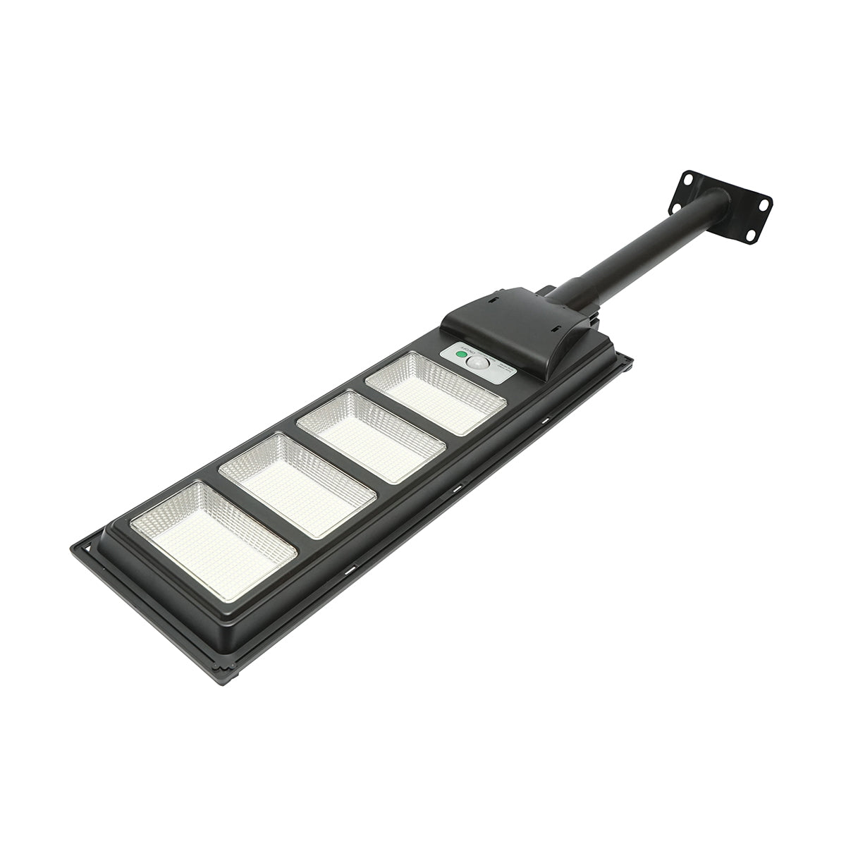 200W 6500K LED solar street lamp with 12W solar panel, 12000mAh battery, remote control, pole mount IP65 Breckner Germany