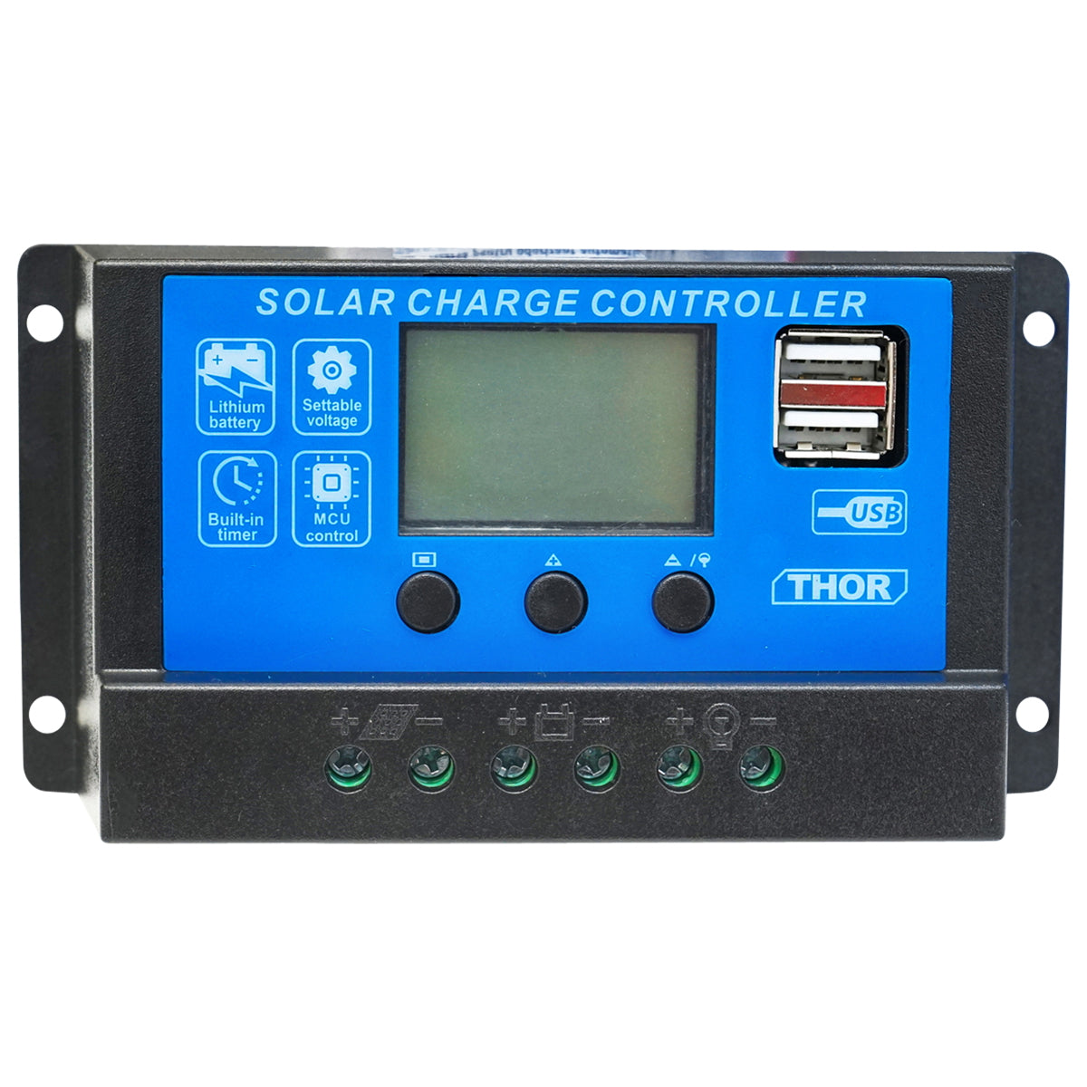 Voltage regulator for solar panel 10A 12V/24V 2X USB port