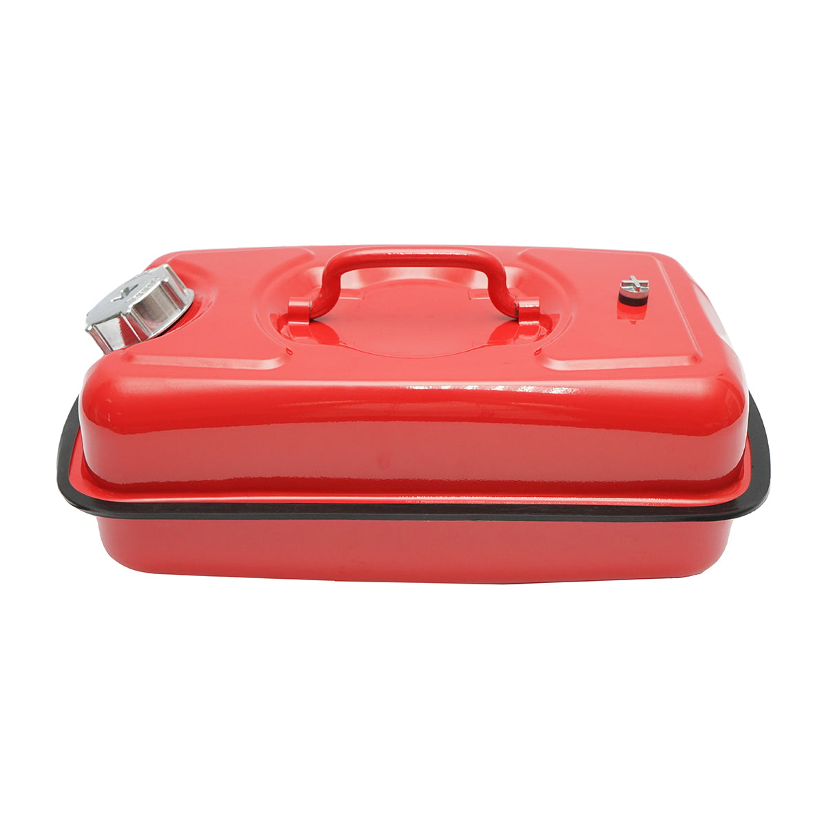 Horizontal metal canister 5L with flexible hose and screw cap