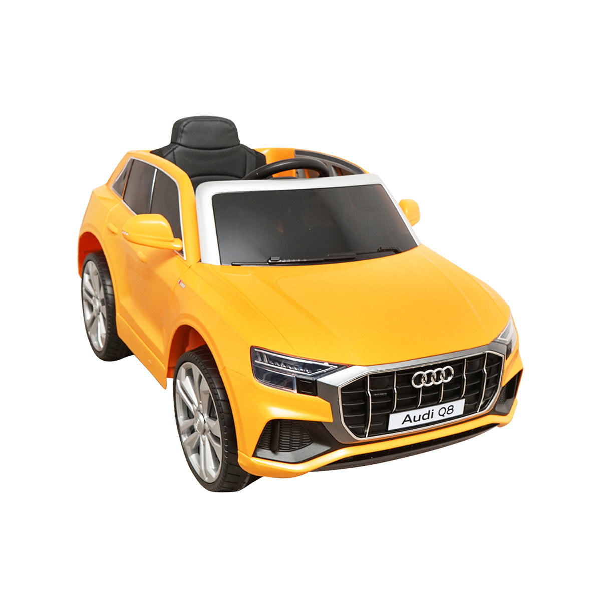 6V/7Ah battery-powered electric car with remote control for kids JJ2066 yellow Audi Q8 with leather seat