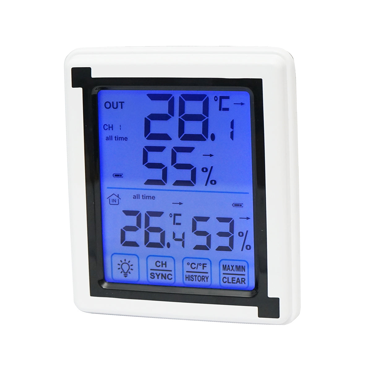 Wireless indoor and outdoor digital thermometer and hygrometer