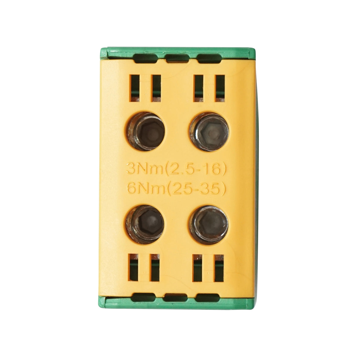 AL-CU derivation connector, 1-pole, isolated yellow-green 25mm2, 380VAC