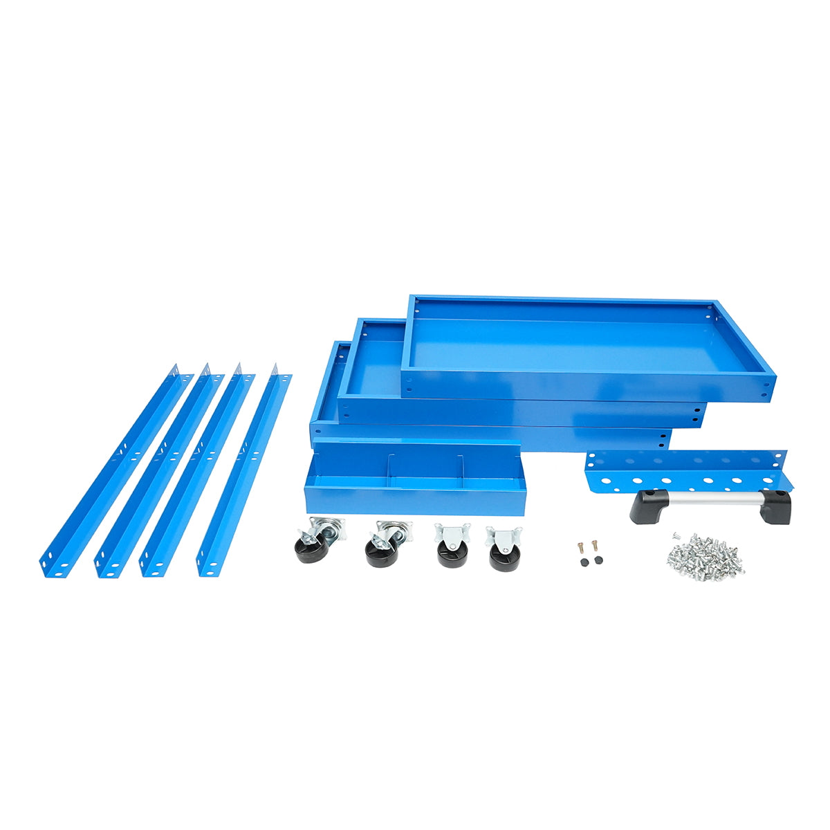 Metal cart on wheels with 3 shelves for tools 660x360x730mm