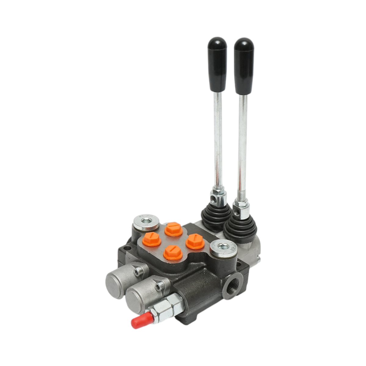 Hydraulic distributor with 2 levers, cable length 2m pressure 250 bar flow 40L/min Breckner Germany