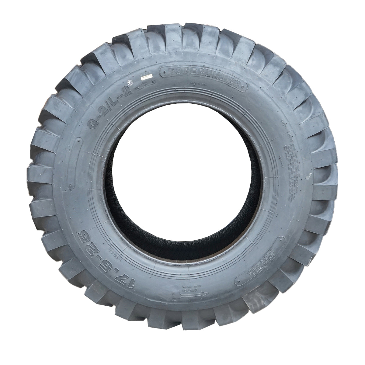 Tubeless industrial tire 17.5/25 with 16PR tread