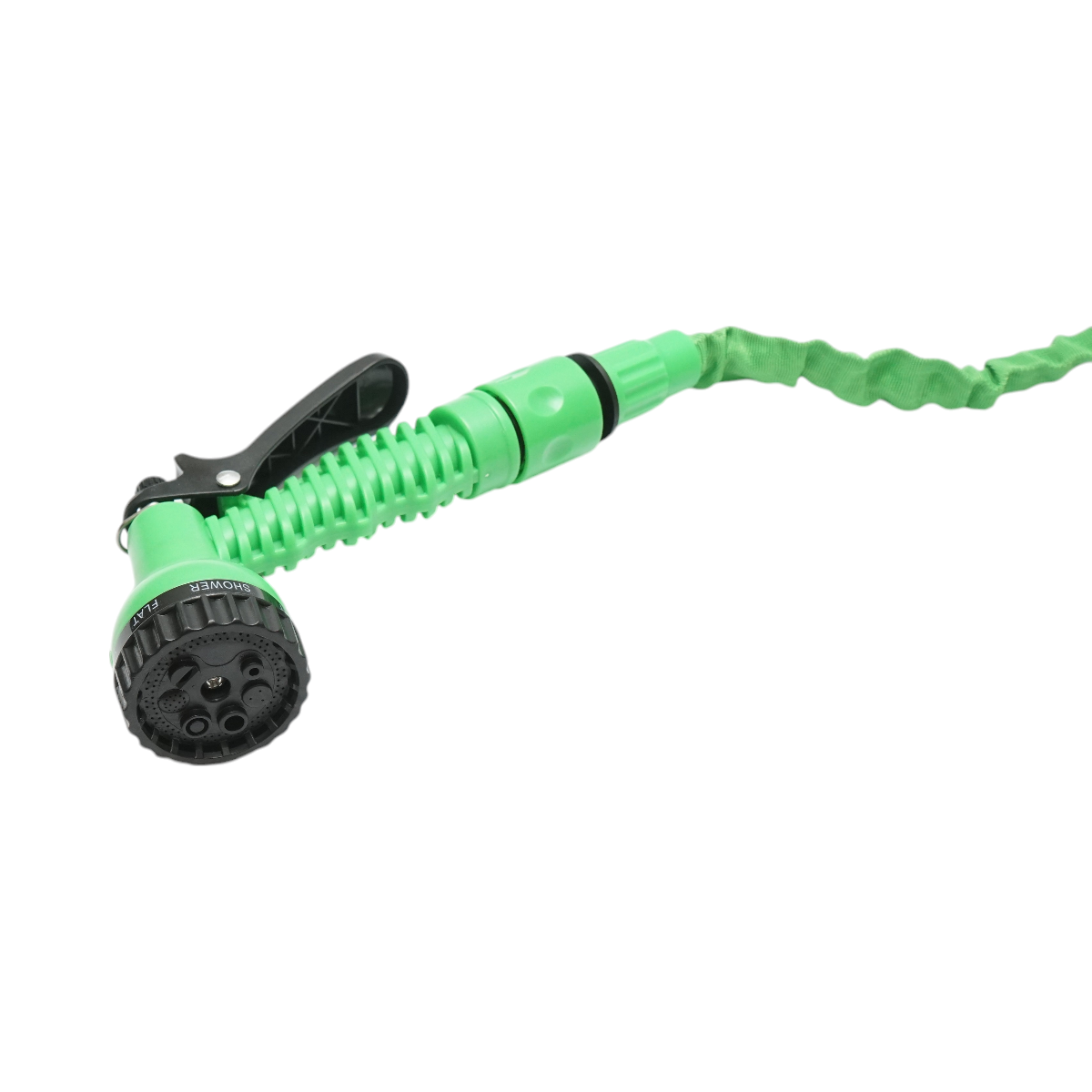 Expandable latex garden hose 10-30m with adjustable pistol 7 modes, 3/4 adapter, 1/2 quick coupling