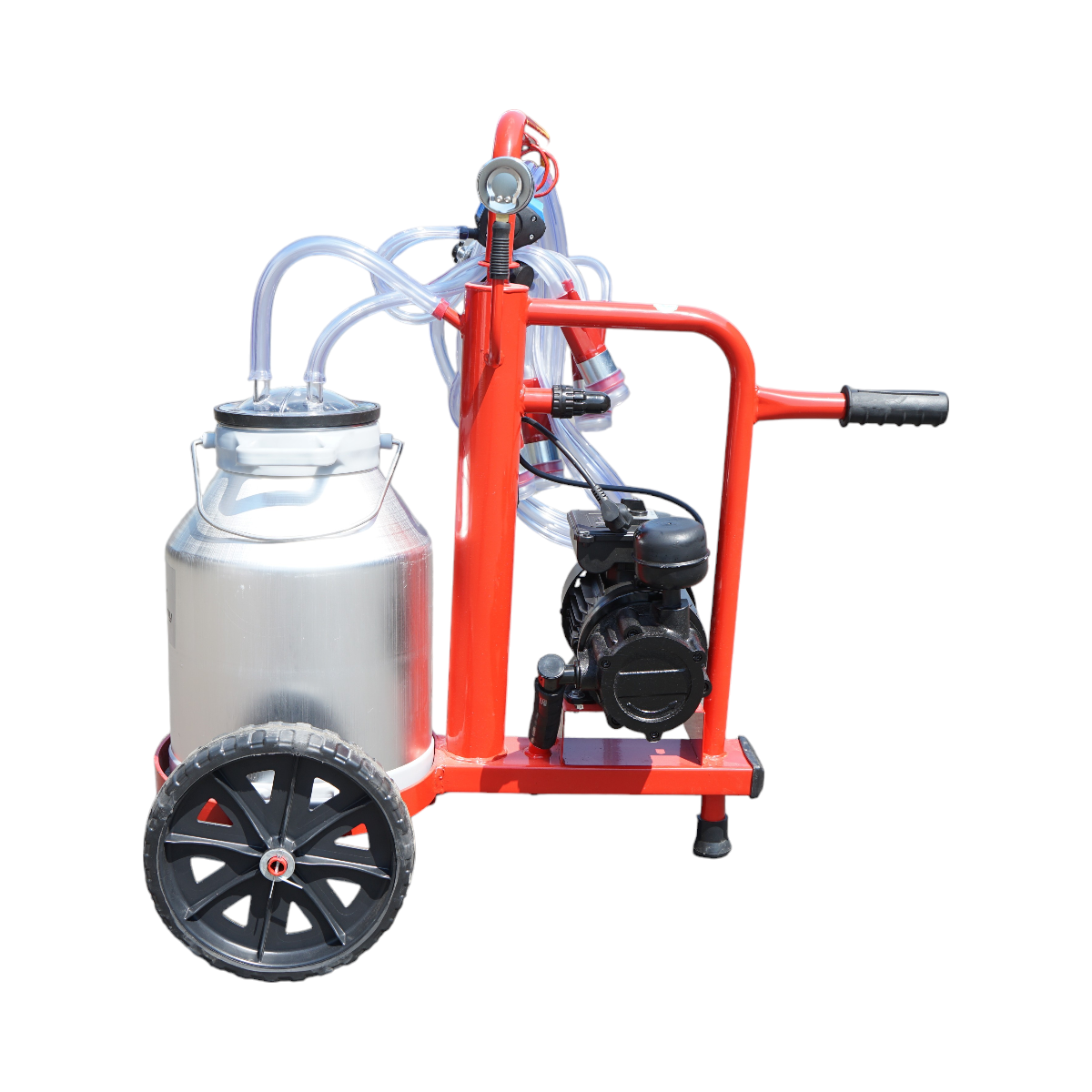 Milking machine 1 station with a 30L aluminum vacuum bottle in frame (vacuum) Breckner Germany