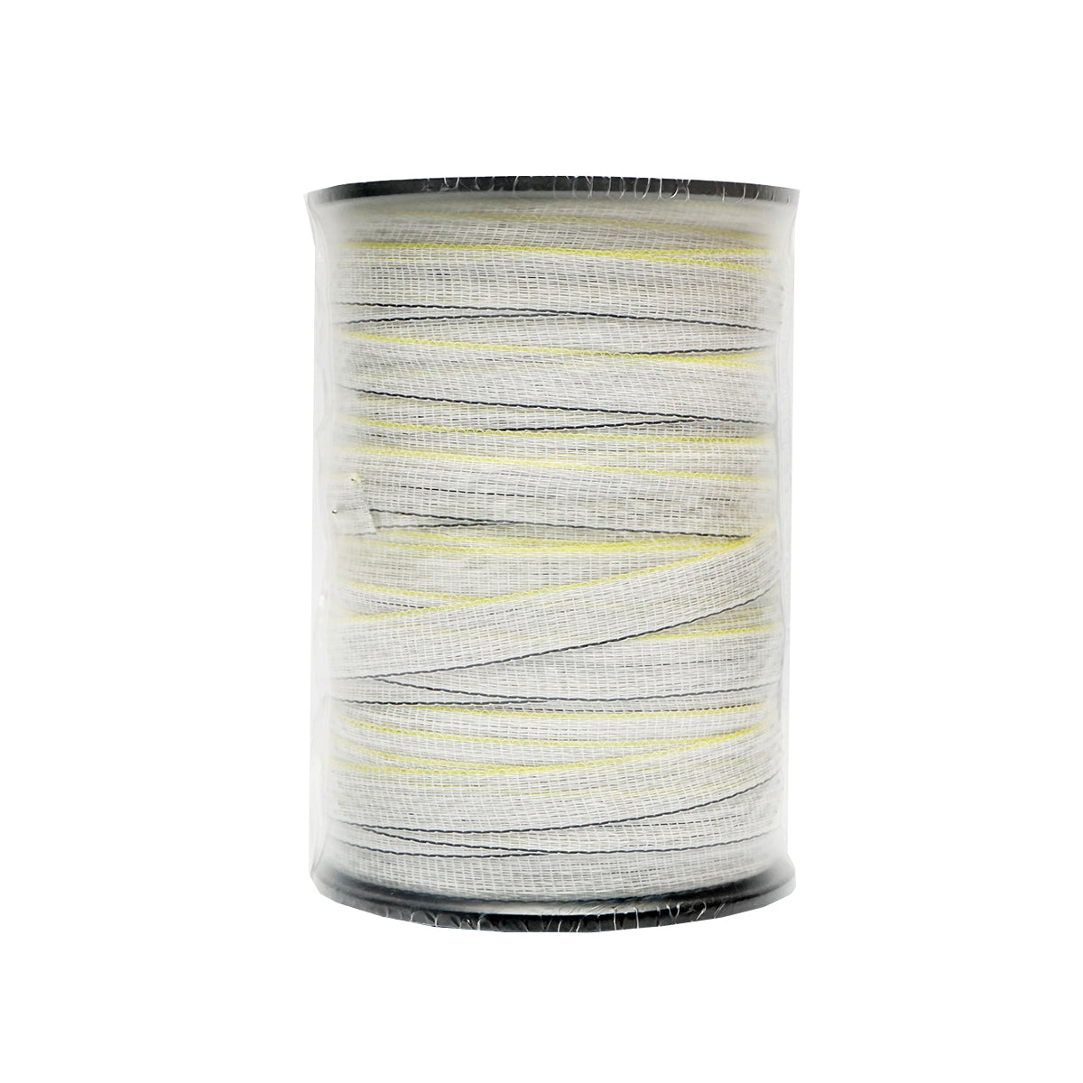 White-yellow-black tape roll, 20mm wide 5x0.3mm SS, 200m length electric fence Baisan