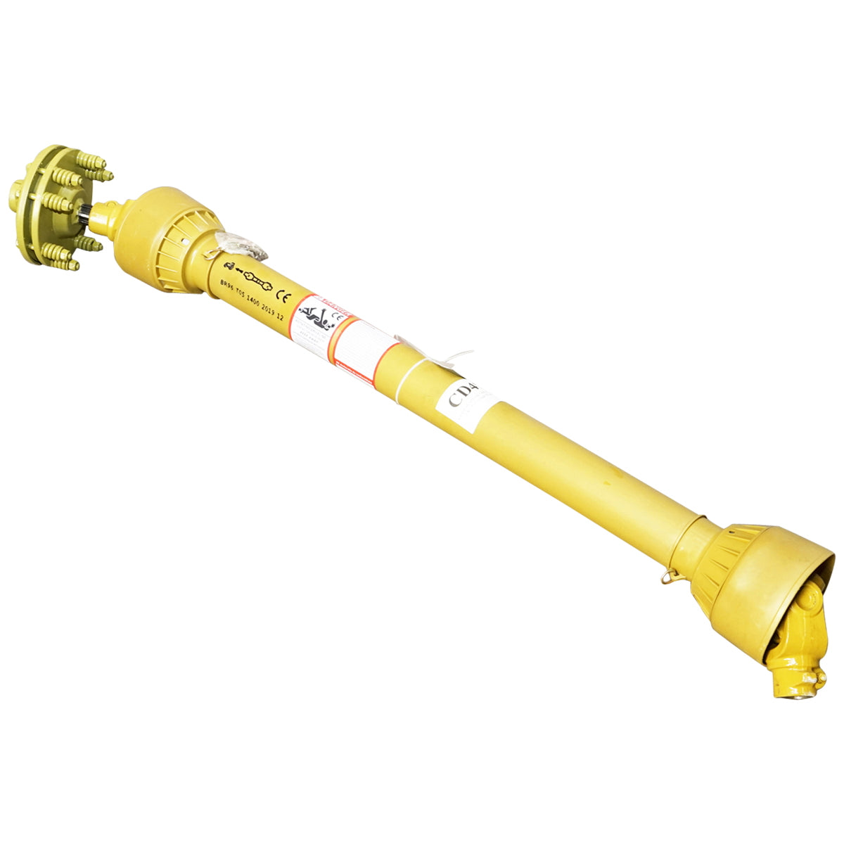 Cardan 1400mm T5 1 3/8 Z=6 with a clutch made of 2 cross discs 30.2x80