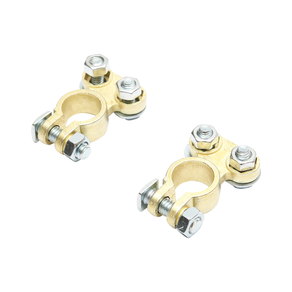 Set of bronze battery terminals with screw fastening