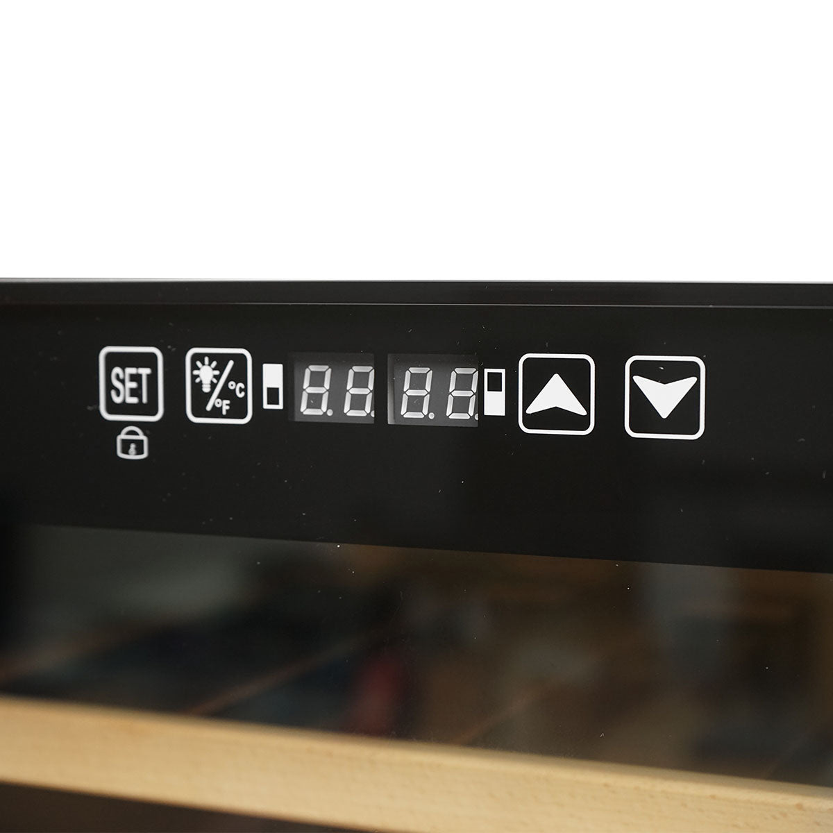 Wine refrigerator, 33 bottles with 4 wooden shelves 88L, 220V