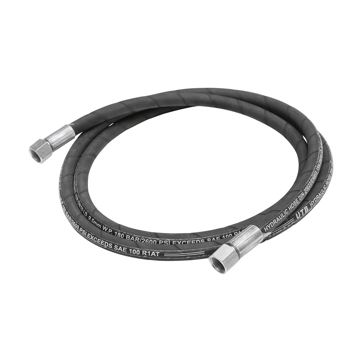 Pressure hose 2SN DN10 certified with hydraulically fixed ends L = 2700 mm (Reduction M20X20)