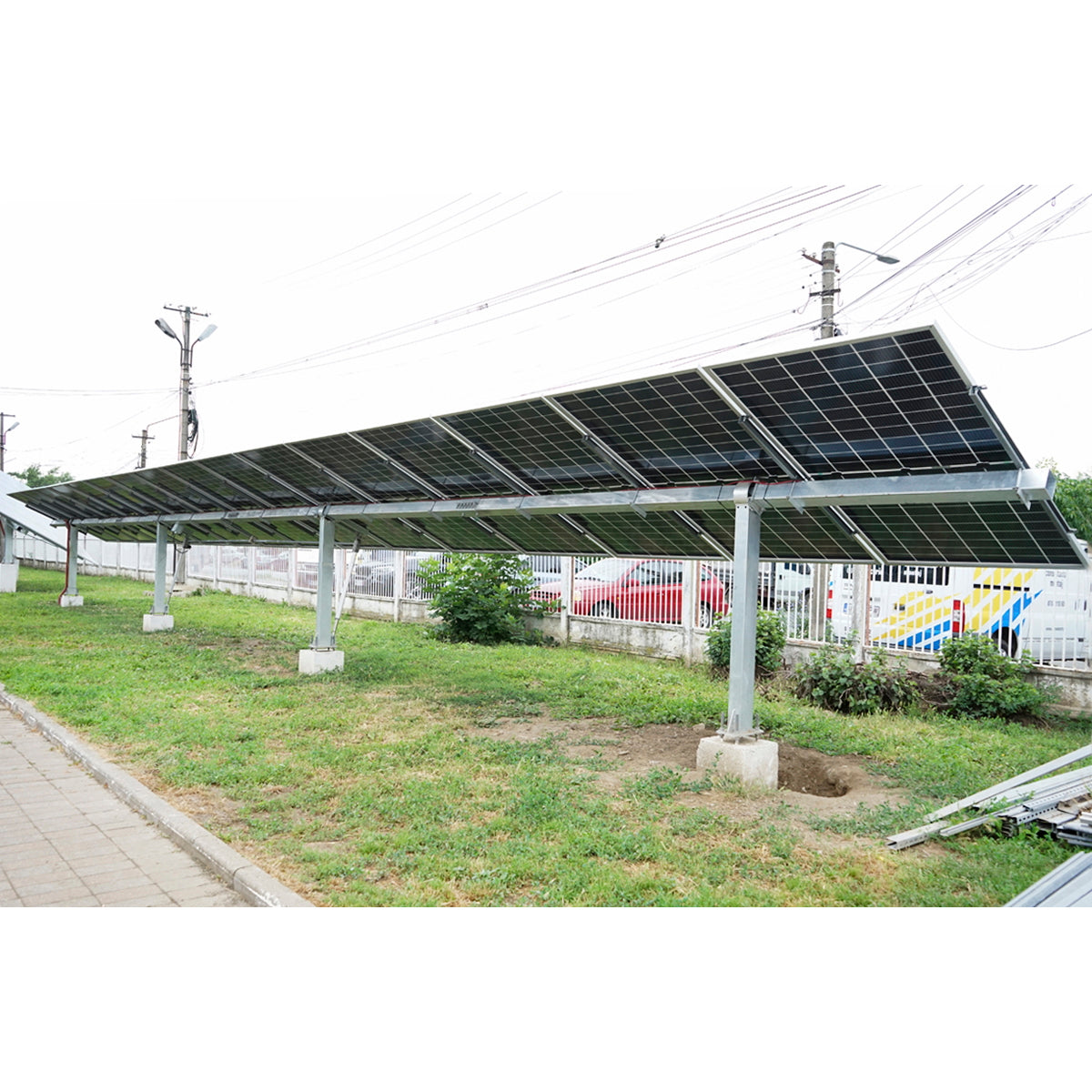 Complete mounting system, automatic solar tracker structure 14.75 KW, 1 row Breckner Germany