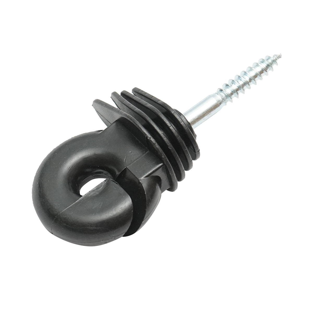 Compact black ring insulator for 6mm electric fence Thor 90x40mm