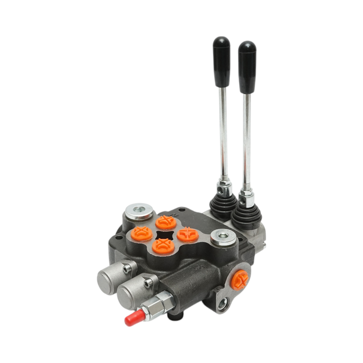 Hydraulic distributor with 2 levers, cable length 2m pressure 250 bar flow 80L/min Breckner Germany