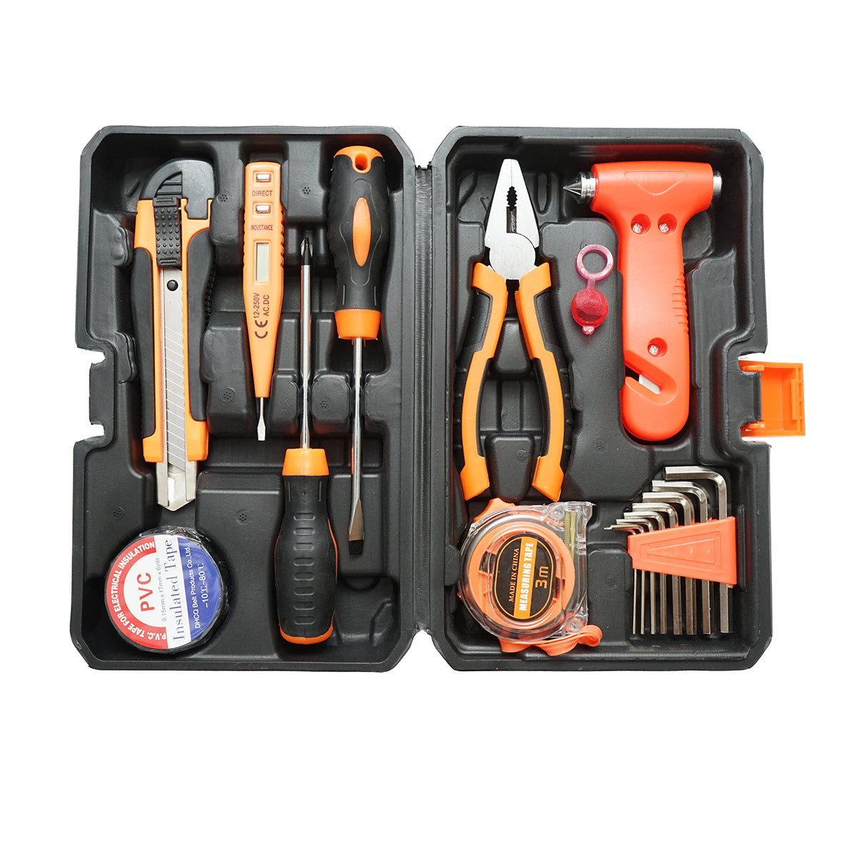 Combined tool and equipment set 16 pieces