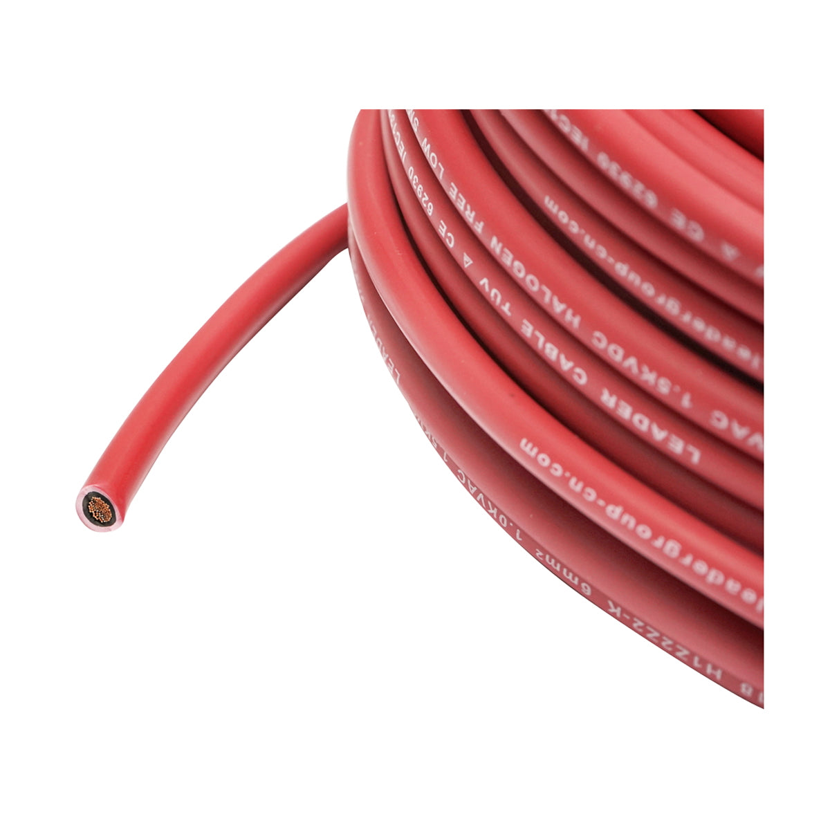 Solar panel cable roll 6mmx20m red 1.5KV, H1Z2Z2-K Leader