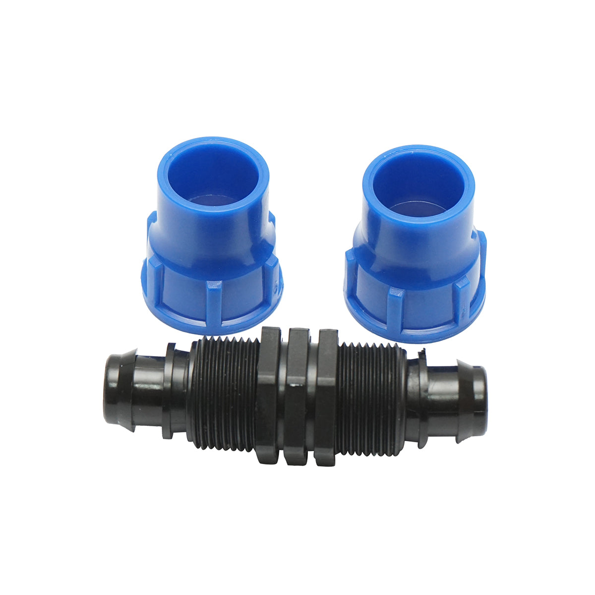 Equal D20x20mm drip tubing connector for irrigation systems.