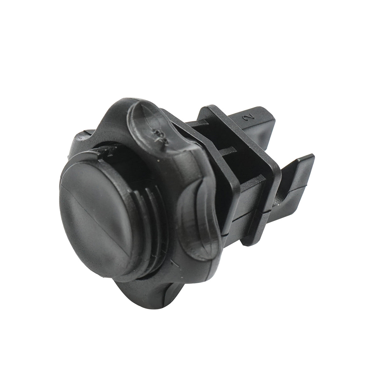 Black screw-type isolator for metal post electric fence Breckner Germany