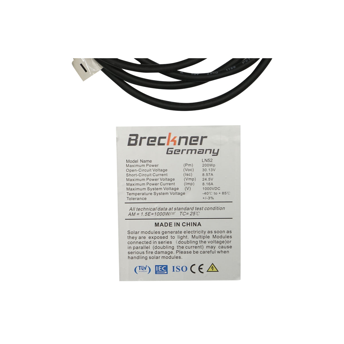 200W monocrystalline photovoltaic solar panel with MC4 connector 1330x995x35mm