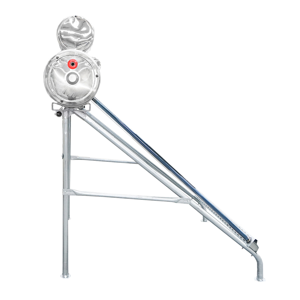 Unpressurized stainless steel solar panel with 24 tubes for hot water, 170L boiler, 1650x2200x1820mm Breckner Germany