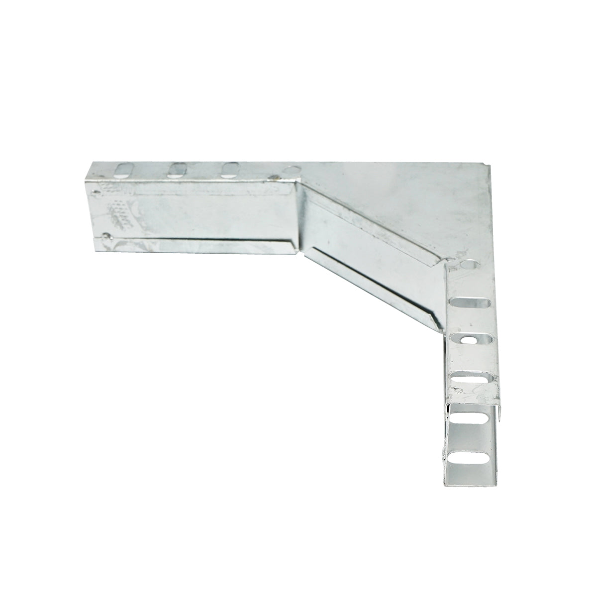 Vertical elbow 90 degrees for a galvanized steel gutter 25x50mm