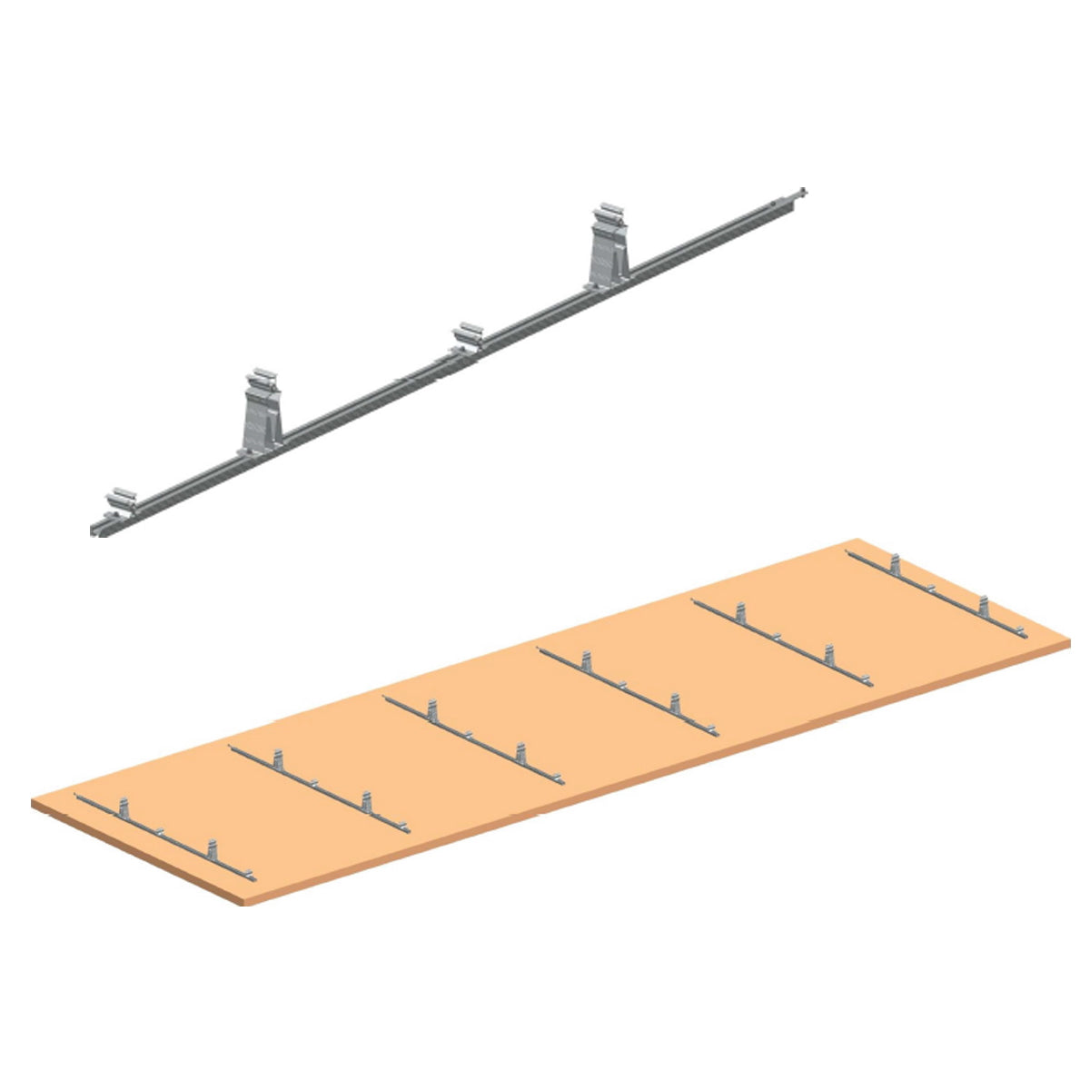 Complete mounting system, terrace structure for 10 solar photovoltaic panels at an angle of 10 degrees Breckner Germany