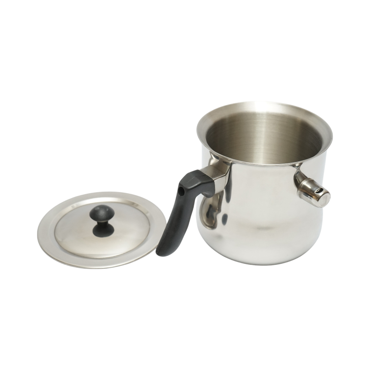 Stainless steel recipient with double walls for melting wax 1.5L