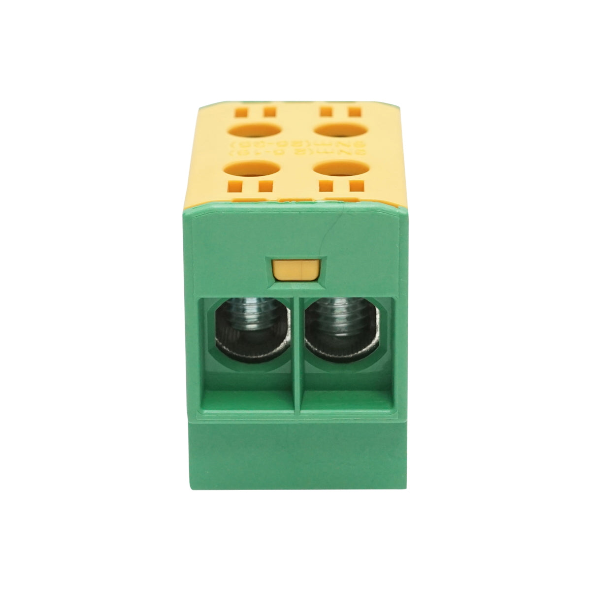 AL-CU derivation connector, 1-pole, yellow-green insulated 25mm2, 380VAC