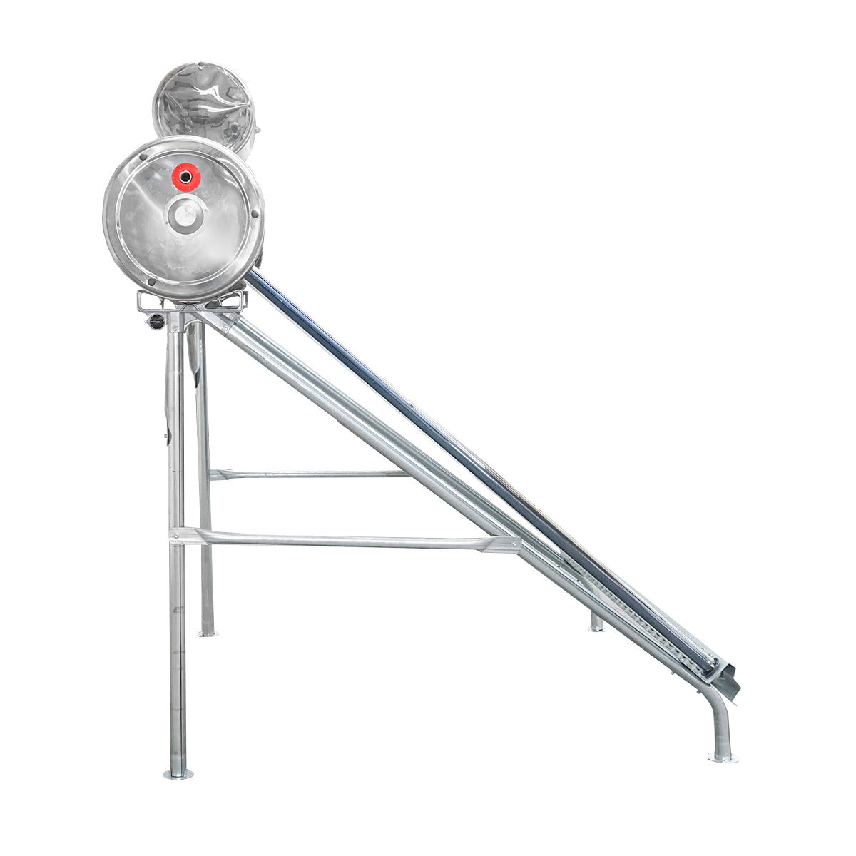 Unpressurized stainless steel solar panel with 30 tubes for hot water, 210L boiler, 2020x2200x1820mm Breckner Germany