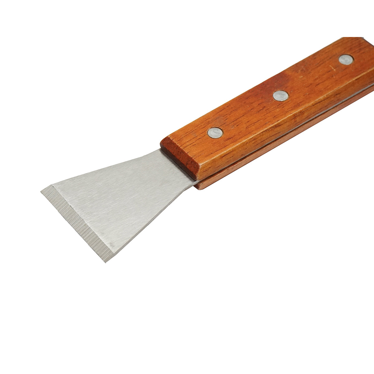 Stainless steel L-shaped hive tool with wooden handle 200x45mm