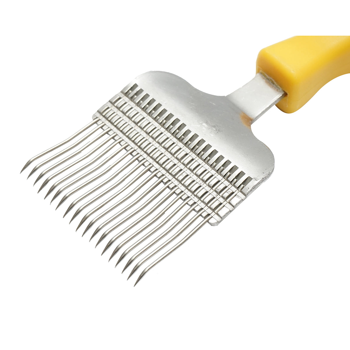 Bee fork for uncapping with bent stainless steel teeth and plastic handle, 210mm