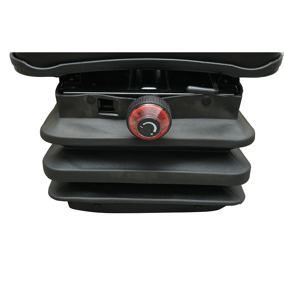 Universal seat with safety belt, headrest, and armrests for agricultural or industrial machinery