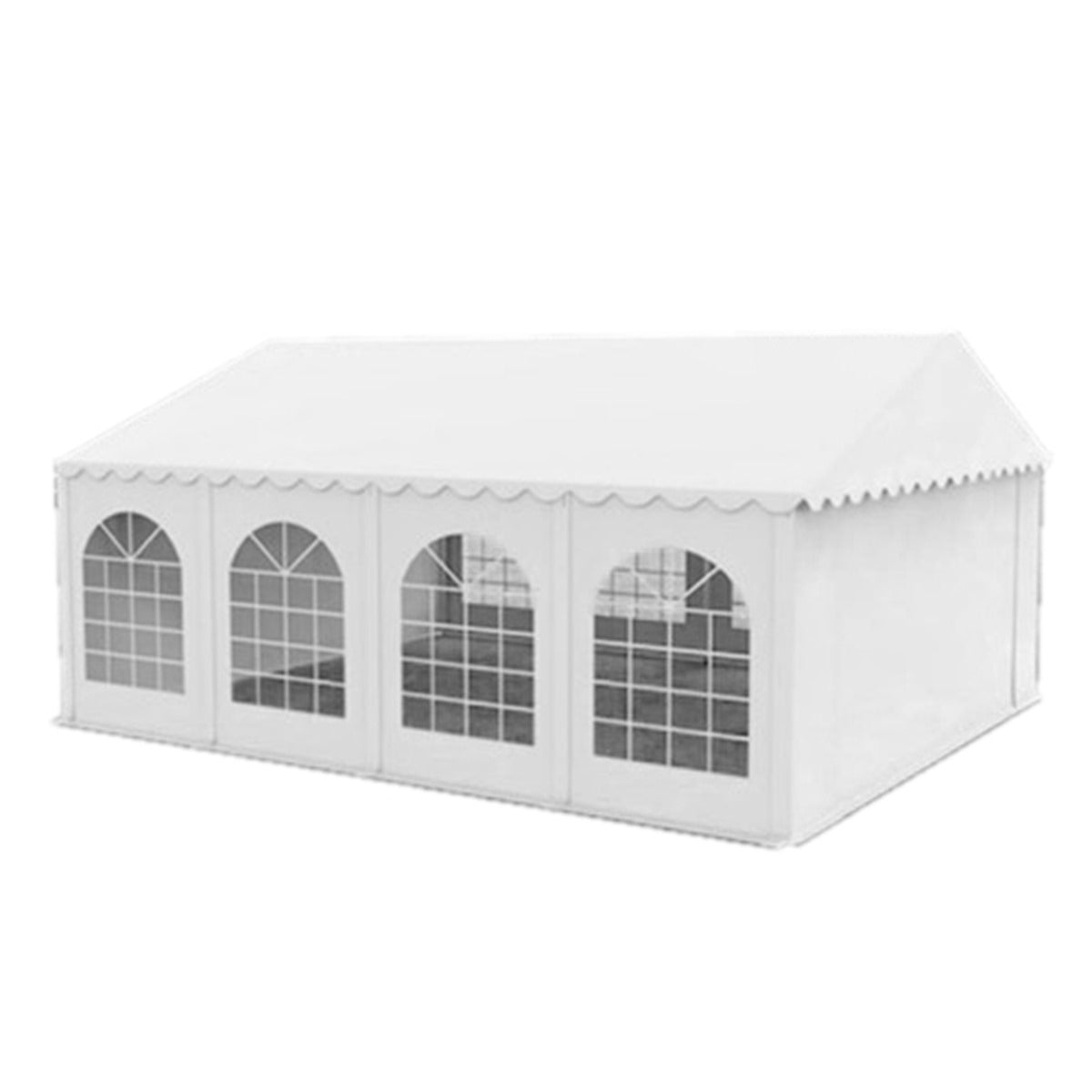 PVC event hall with a width of 5m and a length of 10m, height of 2.8m with a galvanized steel frame.