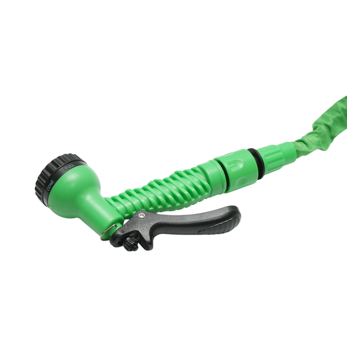 Expandable latex garden hose 5-15m with adjustable pistol 7 modes, 3/4 adapter, 1/2 quick coupling