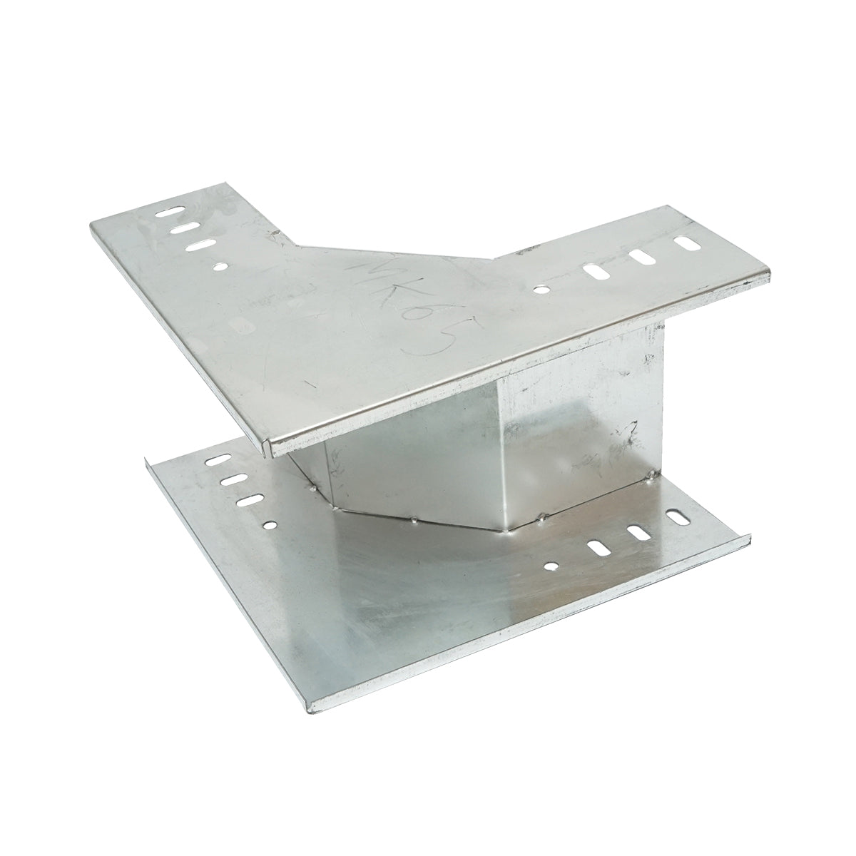 Vertical elbow 90 degrees for ascending from galvanized steel for gutter 100x200mm