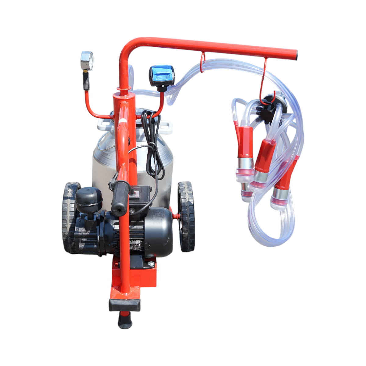 Milking machine for cows, 1 post, 30L aluminum tank with vacuum in frame (Breckner Germany)