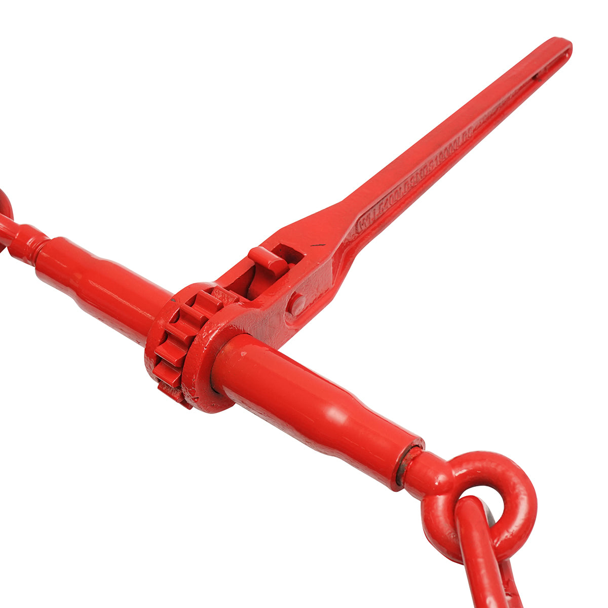 Anchor chain for heavy machinery with a ratchet tensioning device, load capacity 4T, chain length 4m, link thickness 8mm.