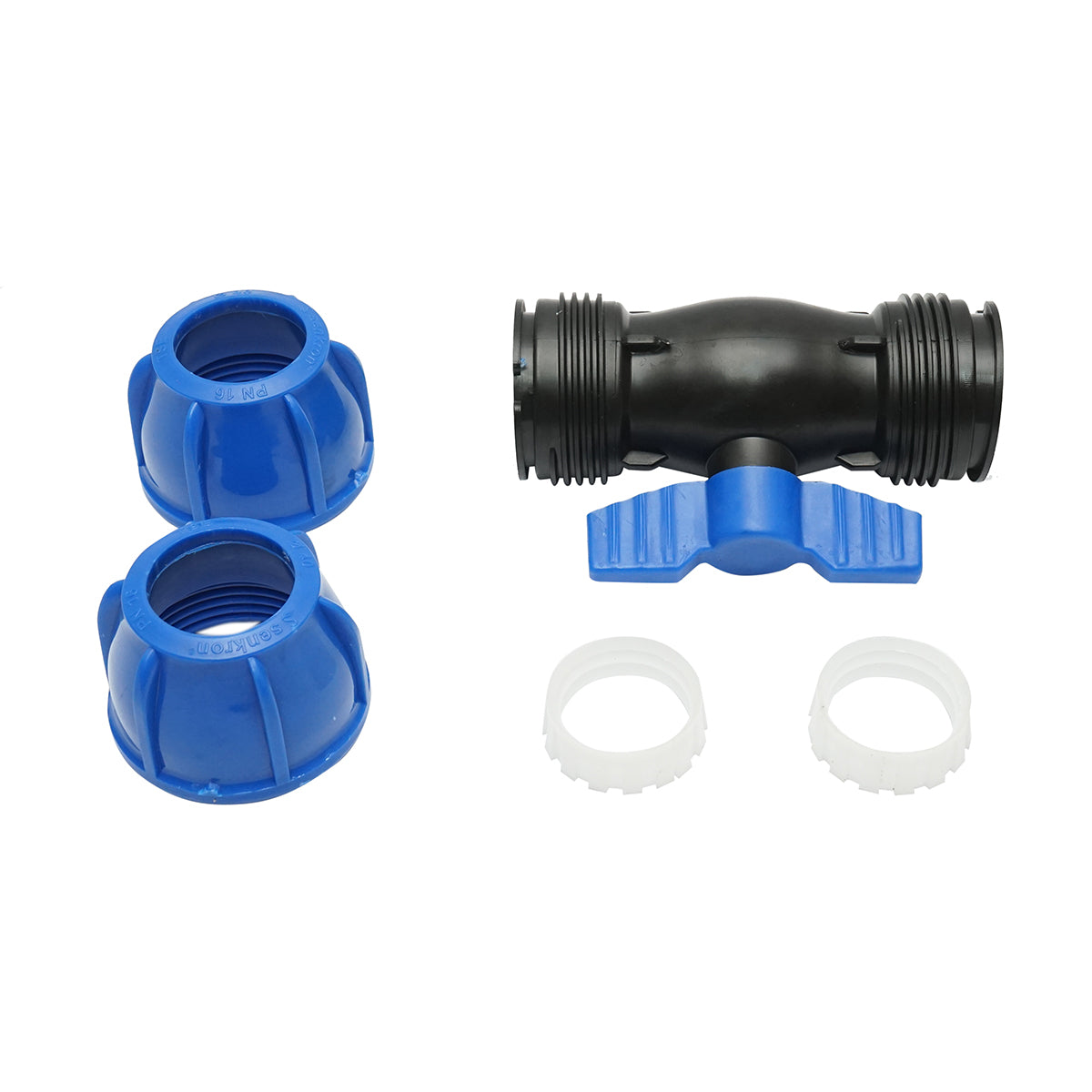 Ball valve compression fitting D40x40mm, PN16, for irrigation systems