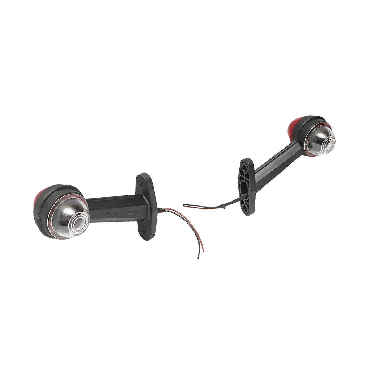 Side marker lights with LED 24V, red-white, hard PVC /set