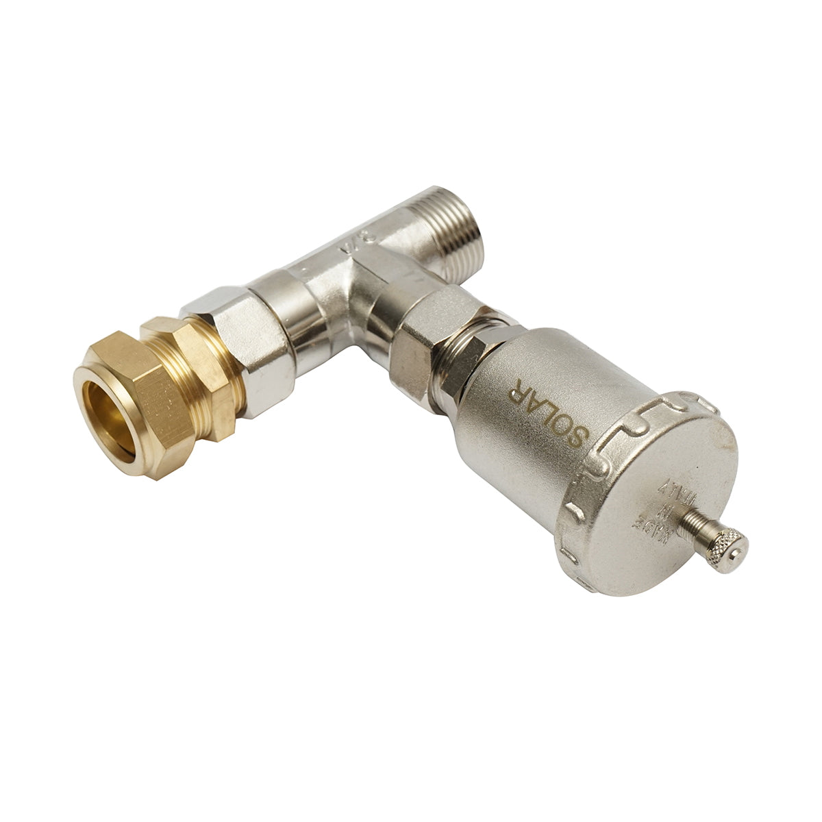 Automatic air vent set with T 3/4 for residential solar installations max 180 degrees C