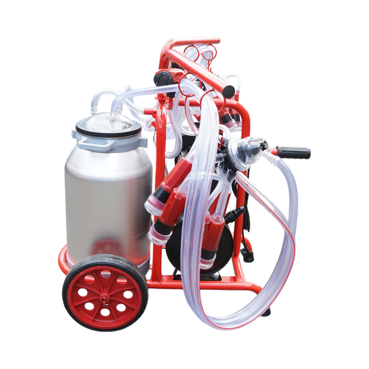 Milk-pumping machine for cows with 2 positions, aluminum tank 40L, vacuum reservoir and dry pump Breckner Germany